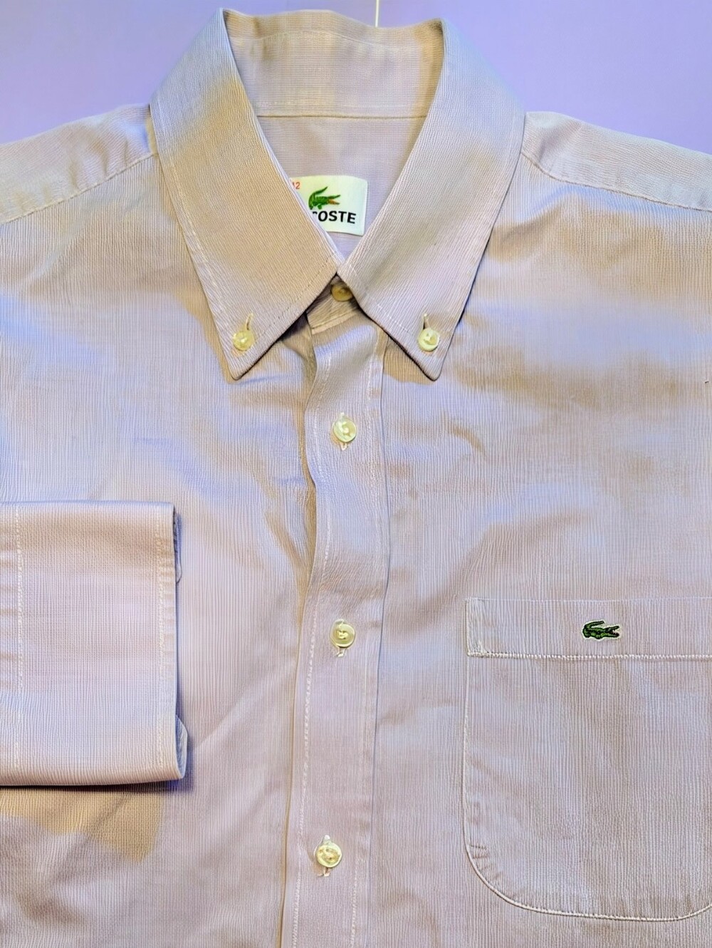 Lacoste Men's Cotton Long Sleeve Oxford Size 42 Large